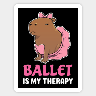 Ballet is my therapy cartoon Capybara Sticker